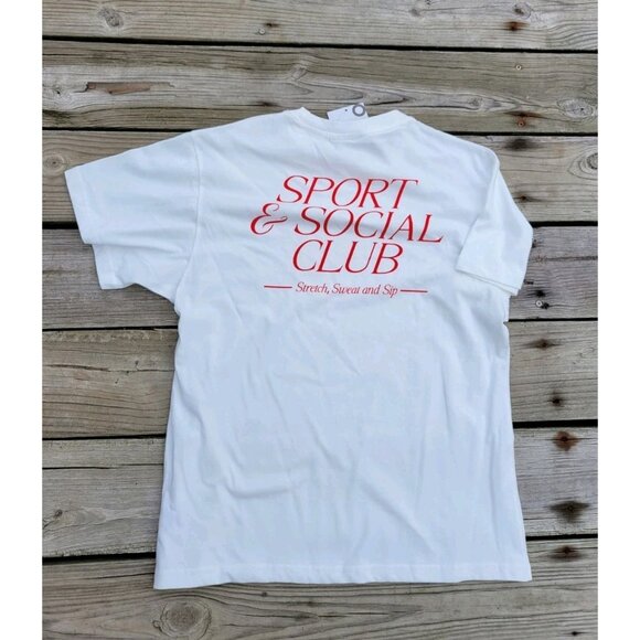 Wilo The Label Sport And Social Club White Cotton Tee T-shirt Size XS NWT - Picture 9 of 13